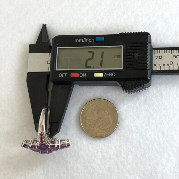 Sterling Silver 925 STS Multi Gemstone Amethyst & Garnet Statement Ring Sz 9 - Picture 16 of 16